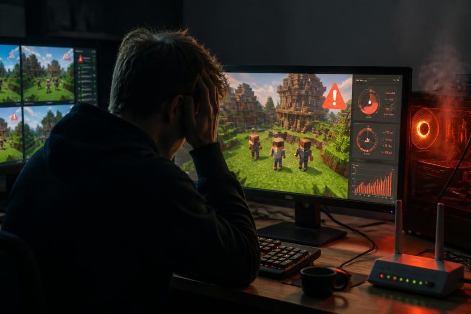A_gamer_sitting_at_a_desktop_PC_running_a_Minecraft_server-0