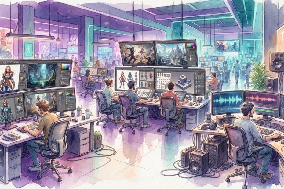 Layer AI game development platform for creating 2D, 3D, video, and audio assets