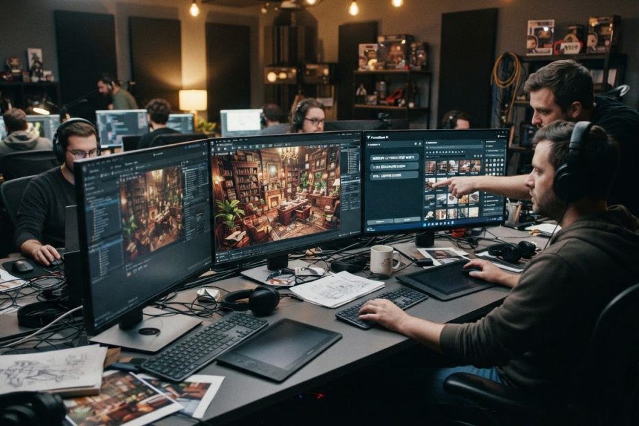 Promethean AI arranging 3D assets to create a detailed game environment