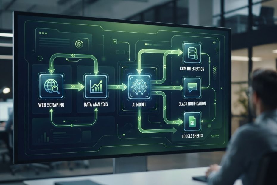 Gumloop AI automation workflow with connected no-code nodes and integrations