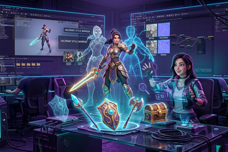 Tripo 3D AI generating game-ready 3D models, characters, and props
